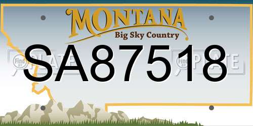 SA87518 Montana License Plate
