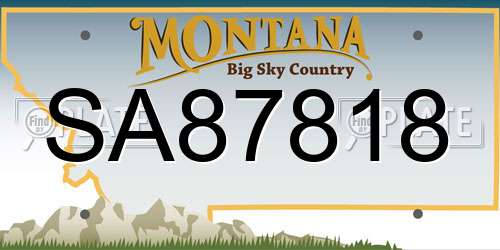 SA87818 Montana License Plate