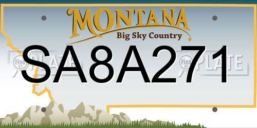 SA8A271 Montana License Plate