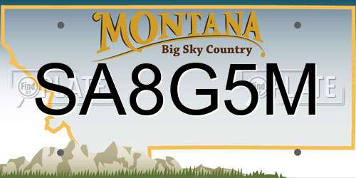 SA8G5M Montana License Plate
