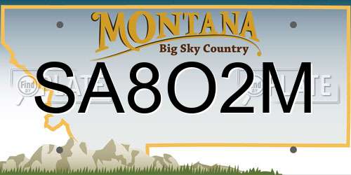 SA8O2M Montana License Plate