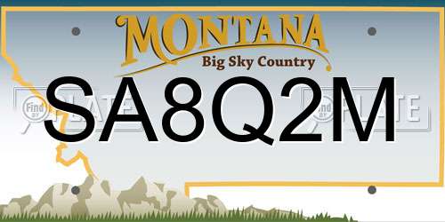 SA8Q2M Montana License Plate