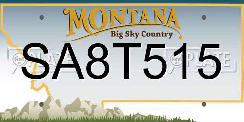 SA8T515 Montana License Plate