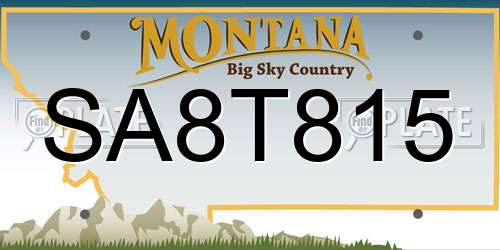 SA8T815 Montana License Plate
