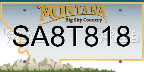 SA8T818 Montana License Plate