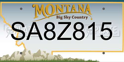 SA8Z815 Montana License Plate