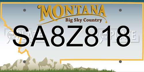 SA8Z818 Montana License Plate