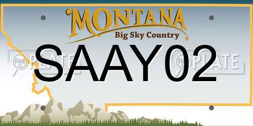 SAAY02 Montana License Plate
