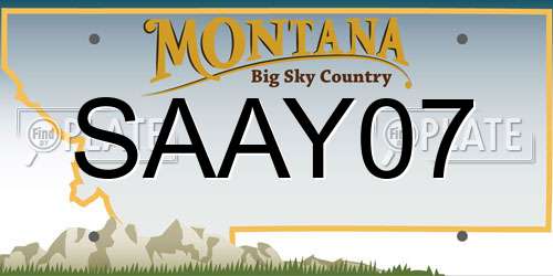 SAAY07 Montana License Plate