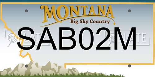 SAB02M Montana License Plate