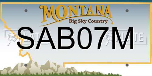 SAB07M Montana License Plate
