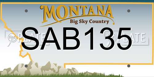 SAB135 Montana License Plate