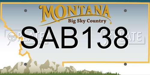 SAB138 Montana License Plate