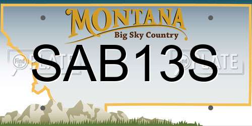 SAB13S Montana License Plate