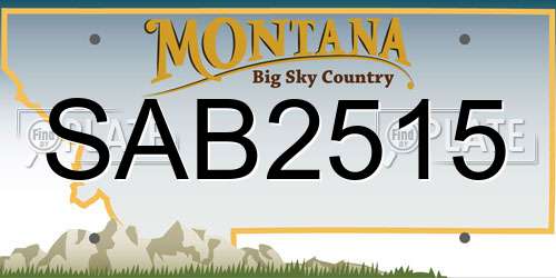 SAB2515 Montana License Plate