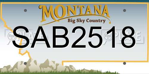 SAB2518 Montana License Plate