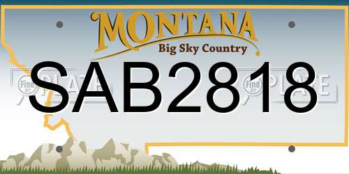 SAB2818 Montana License Plate