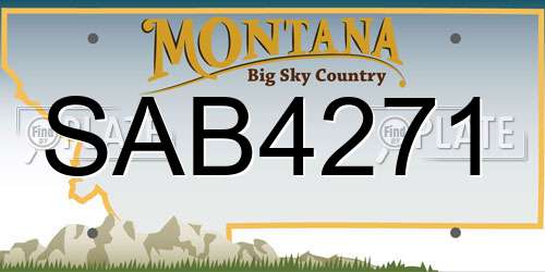 SAB4271 Montana License Plate