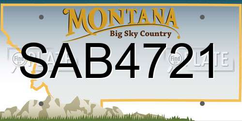 SAB4721 Montana License Plate