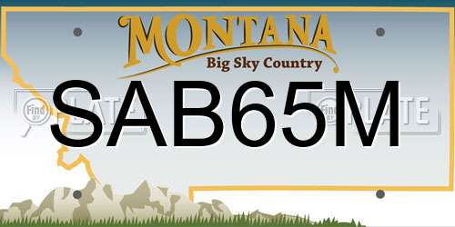 SAB65M Montana License Plate