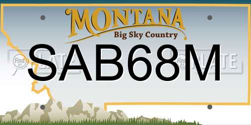 SAB68M Montana License Plate