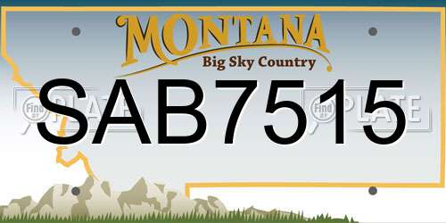 SAB7515 Montana License Plate