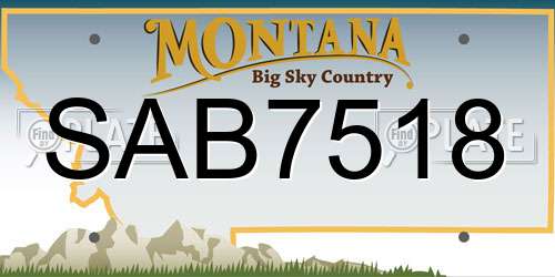 SAB7518 Montana License Plate