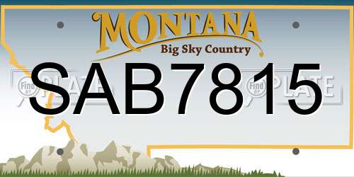 SAB7815 Montana License Plate