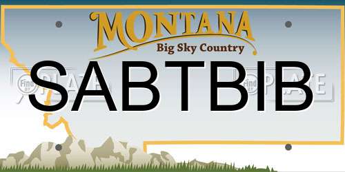 SABTBIB Montana License Plate