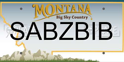 SABZBIB Montana License Plate