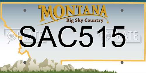 SAC515 Montana License Plate
