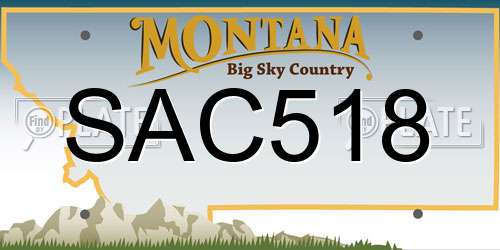 SAC518 Montana License Plate