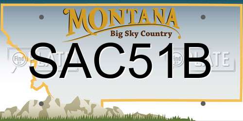 SAC51B Montana License Plate