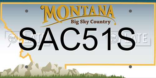 SAC51S Montana License Plate
