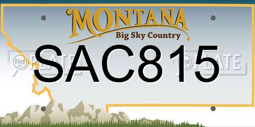 SAC815 Montana License Plate