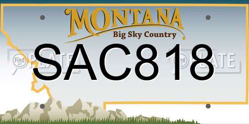 SAC818 Montana License Plate