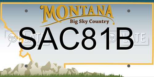 SAC81B Montana License Plate