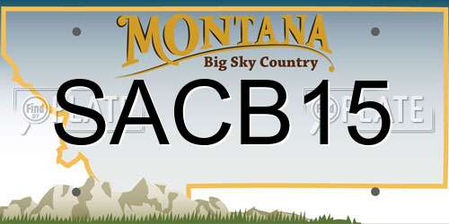 SACB15 Montana License Plate
