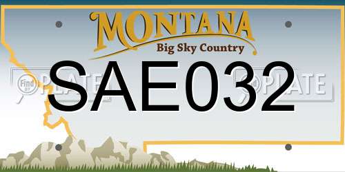SAE032 Montana License Plate