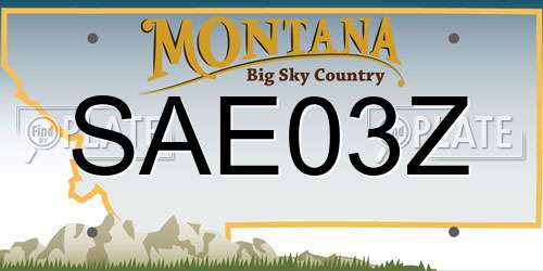 SAE03Z Montana License Plate