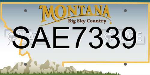 SAE7339 Montana License Plate