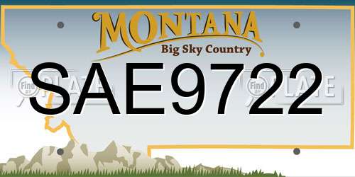 SAE9722 Montana License Plate