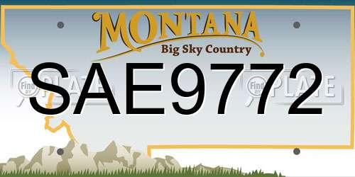 SAE9772 Montana License Plate