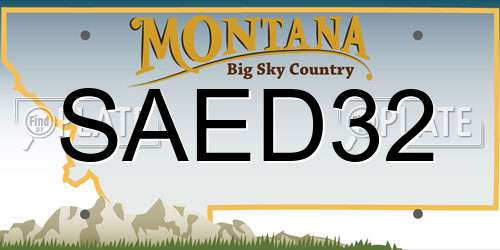 SAED32 Montana License Plate