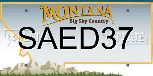 SAED37 Montana License Plate
