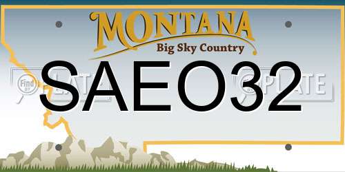 SAEO32 Montana License Plate
