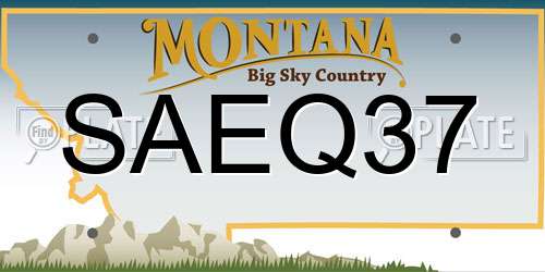 SAEQ37 Montana License Plate