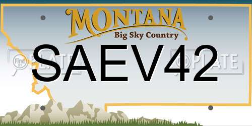SAEV42 Montana License Plate