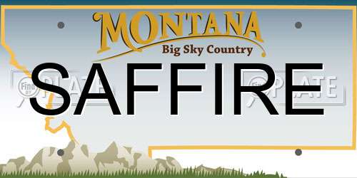 SAFFIRE Montana License Plate