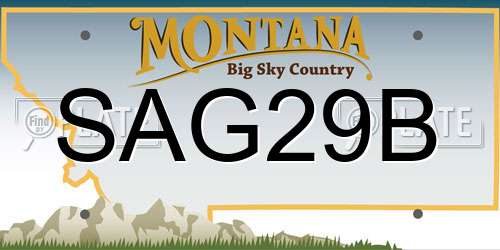 SAG29B Montana License Plate